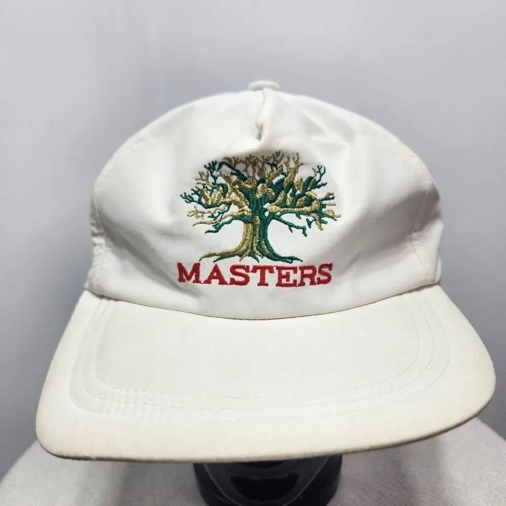 White Masters Cap with Tree Embroidery